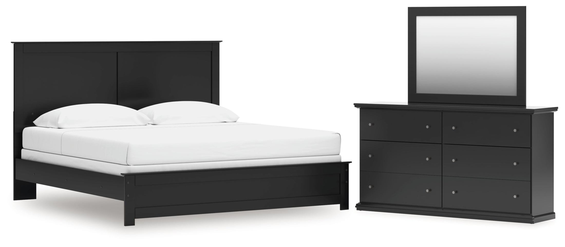 Maribel King Panel Bed, Dresser and Mirror