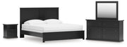 Maribel King Panel Bed, Dresser, Mirror and Nightstand