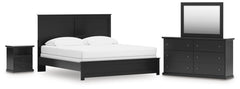 Maribel King Panel Bed, Dresser, Mirror and Nightstand