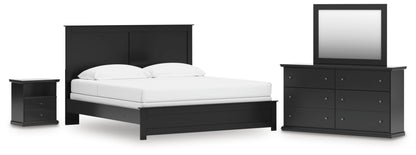 Maribel King Panel Bed, Dresser, Mirror and Nightstand
