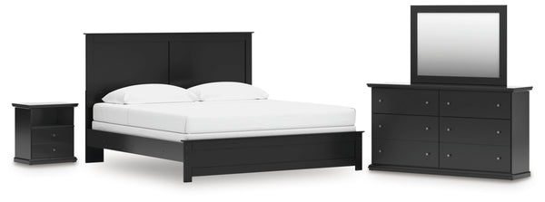 Maribel King Panel Bed, Dresser, Mirror and Nightstand