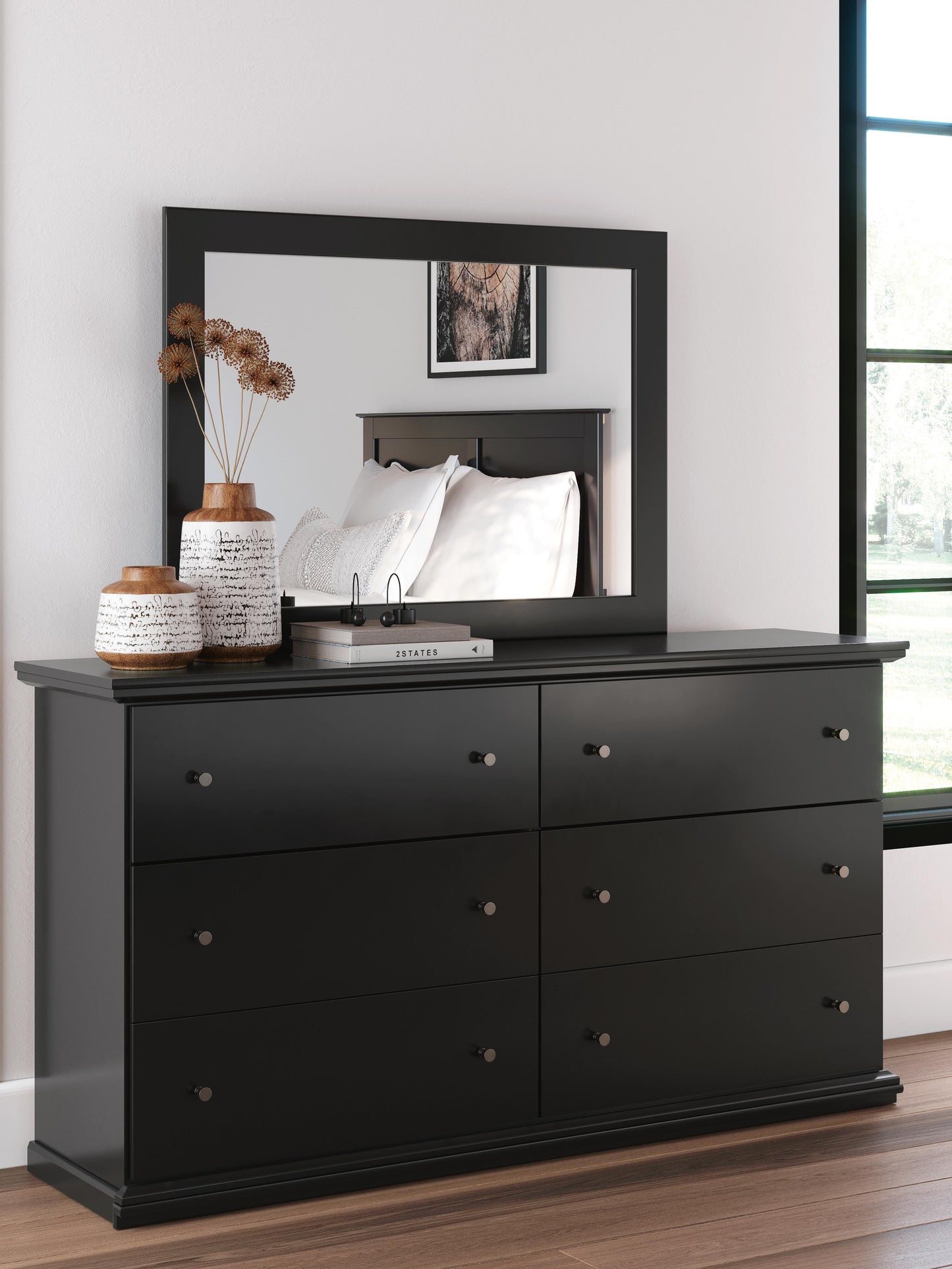 Maribel Queen Panel Bed, Dresser, Mirror and Nightstand