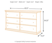 Maribel Six Drawer Dresser