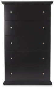 Maribel King Panel Bed, Dresser, Mirror, Chest and Nightstand