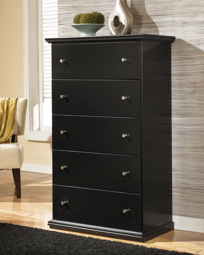 Maribel Queen Panel Bed, Dresser, Mirror, Chest and Nightstand
