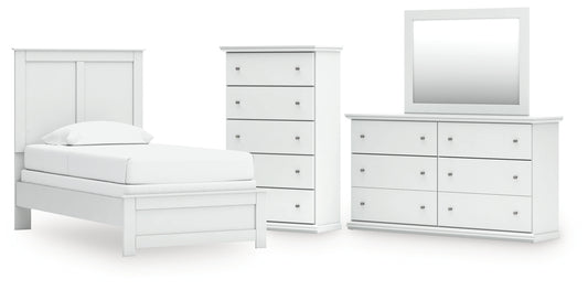 Bostwick Shoals Twin Panel Bed, Dresser, Mirror and Chest