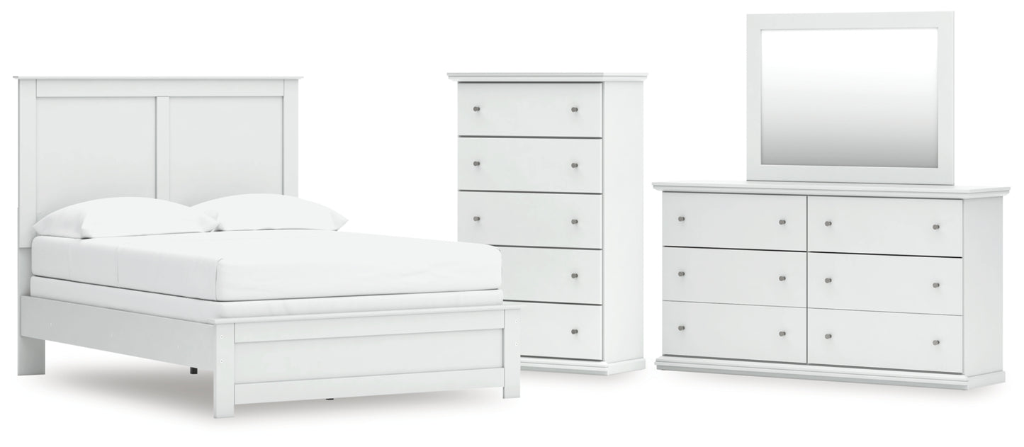 Bostwick Shoals Full Panel Bed, Dresser, Mirror and Chest