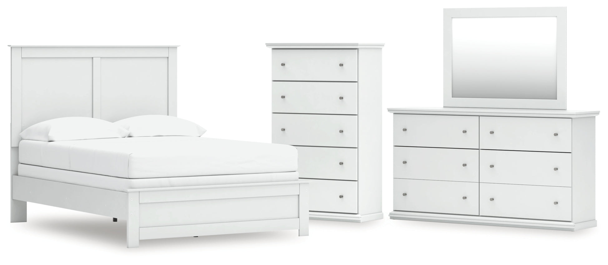 Bostwick Shoals Full Panel Bed, Dresser, Mirror and Chest