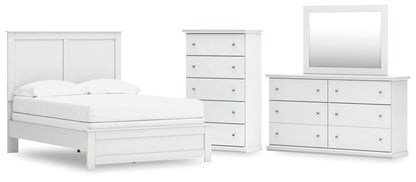 Bostwick Shoals Full Panel Bed, Dresser, Mirror and Chest