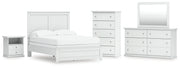 Bostwick Shoals Full Panel Bed, Dresser, Mirror, Chest and Nightstand