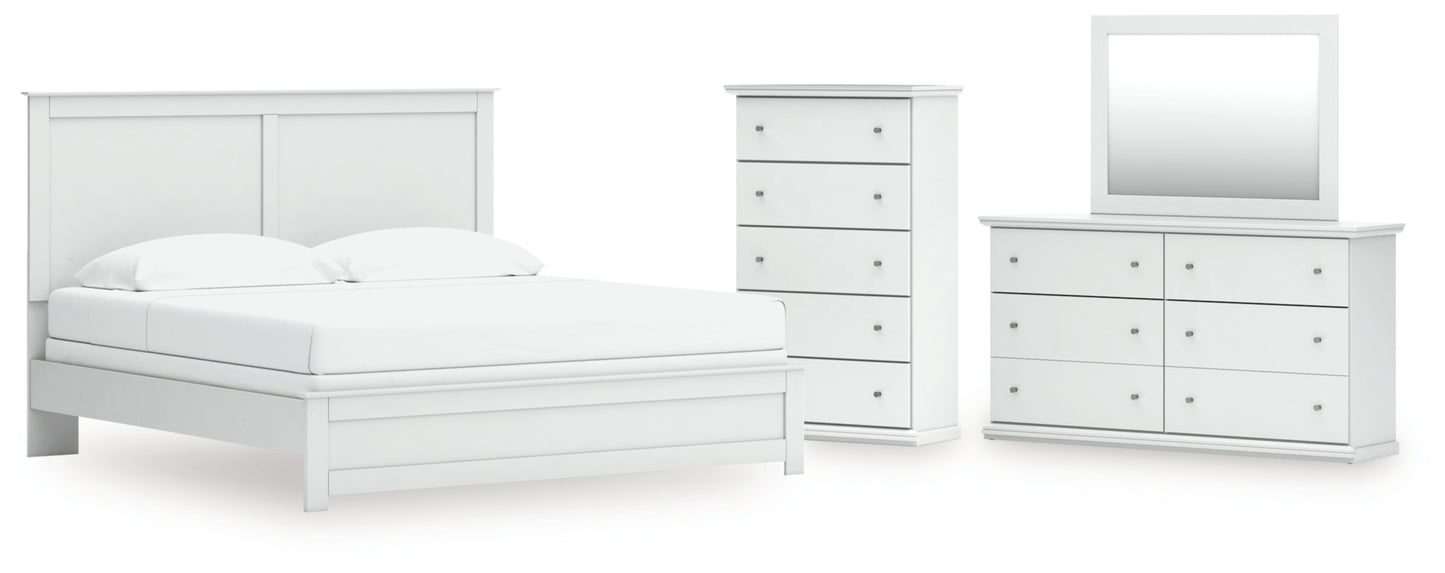 Bostwick Shoals King Panel Bed, Dresser, Mirror and Chest