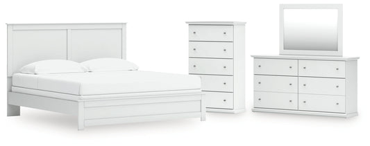 Bostwick Shoals King Panel Bed, Dresser, Mirror and Chest