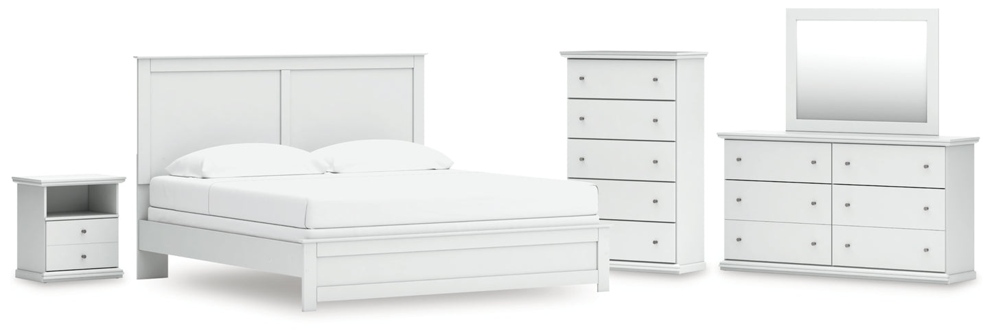 Bostwick Shoals King Panel Bed, Dresser, Mirror, Chest and Nightstand