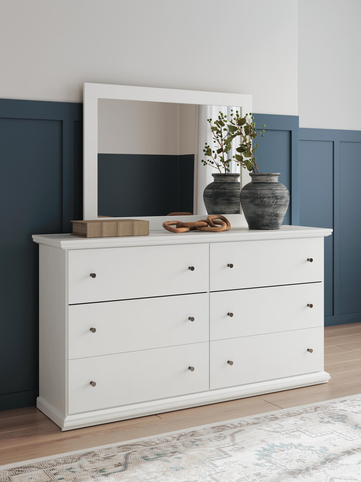 Bostwick Shoals King Panel Bed, Dresser, Mirror and Chest