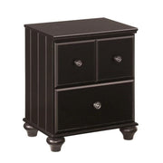 Two Drawer Nightstand Black Finish