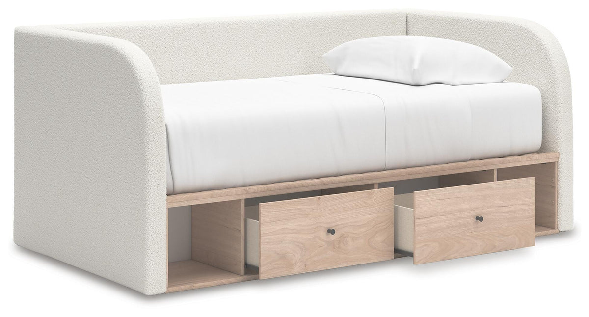 Shapella Twin Day Bed with Storage, Dresser and Nightstand