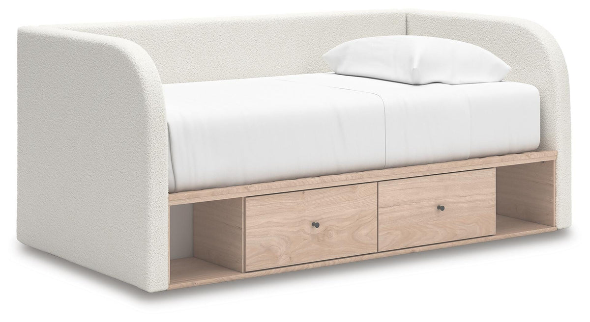 Shapella Twin Day Bed with Storage, Dresser and Nightstand