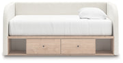 Shapella Twin Upholstered Day Bed with Storage