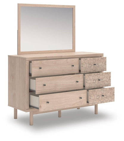 Arloster Full Upholstered Panel Bed with Storage, Dresser, Mirror and Nightstand