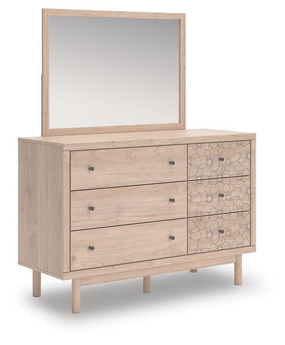 Arloster Full Upholstered Panel Bed with Storage, Dresser, Mirror and Nightstand