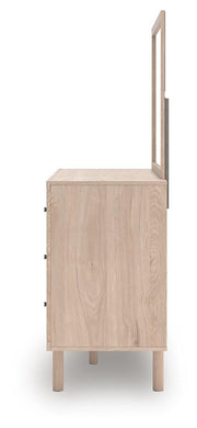 Arloster Full Upholstered Panel Bed with Storage, Dresser, Mirror and Nightstand