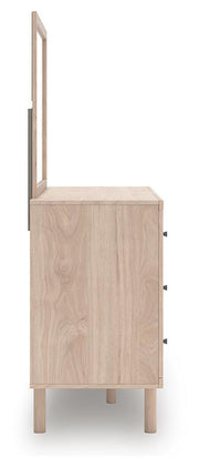 Arloster Full Upholstered Panel Bed with Storage, Dresser, Mirror and Nightstand