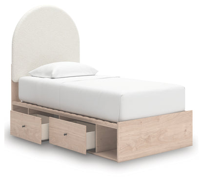 Shapella Twin Upholstered Panel Bed with Storage