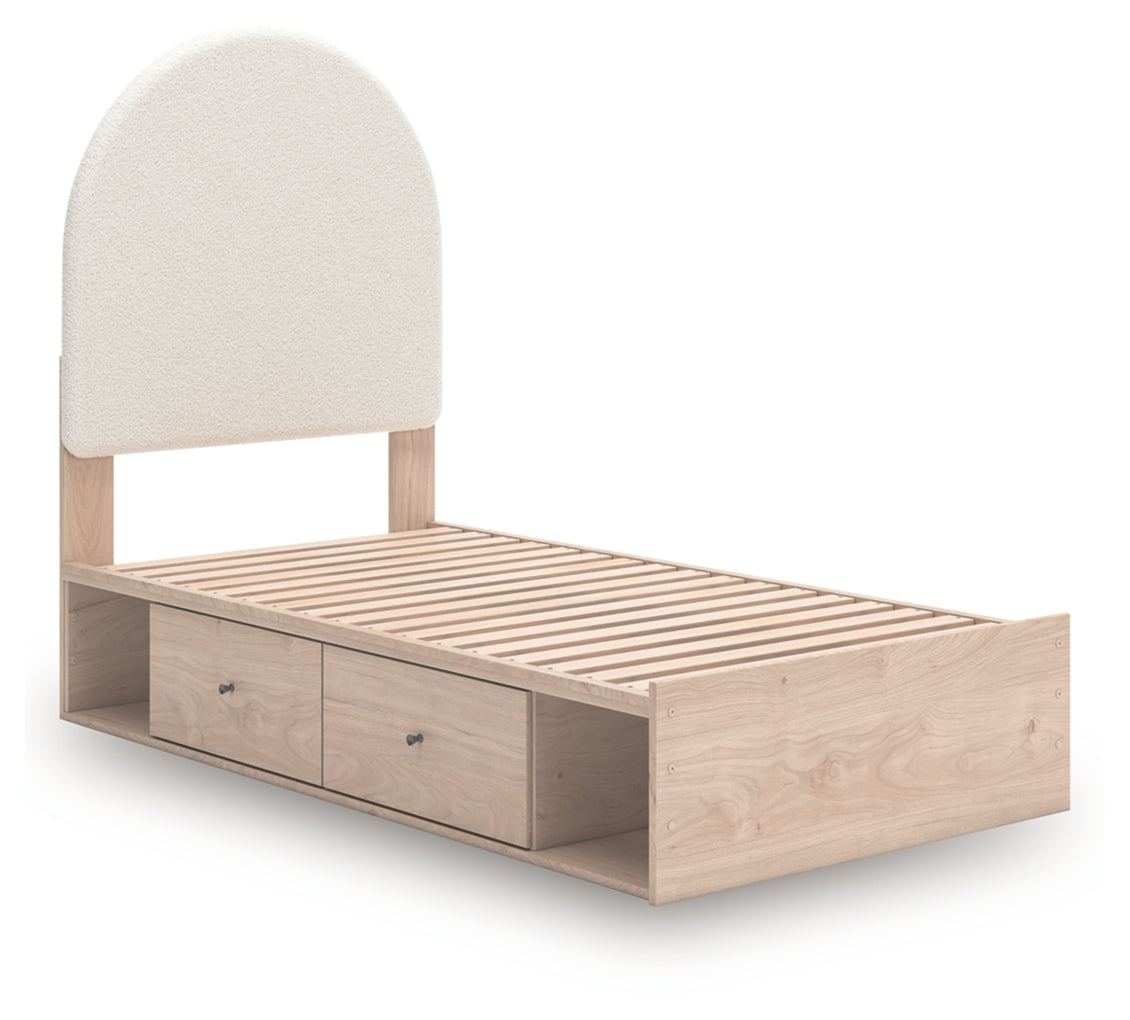 Shapella Twin Upholstered Panel Bed with Storage