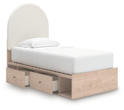 Shapella Twin Upholstered Panel Bed with Storage