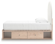 Shapella Twin Upholstered Panel Bed with Storage