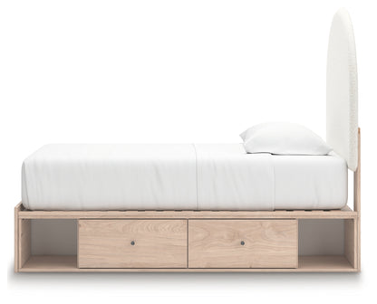 Shapella Twin Upholstered Panel Bed with Storage