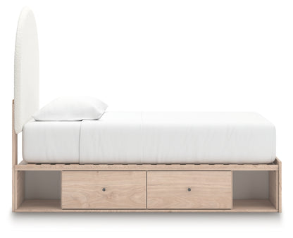 Shapella Twin Upholstered Panel Bed with Storage
