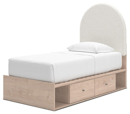 Shapella Twin Upholstered Panel Bed with Storage