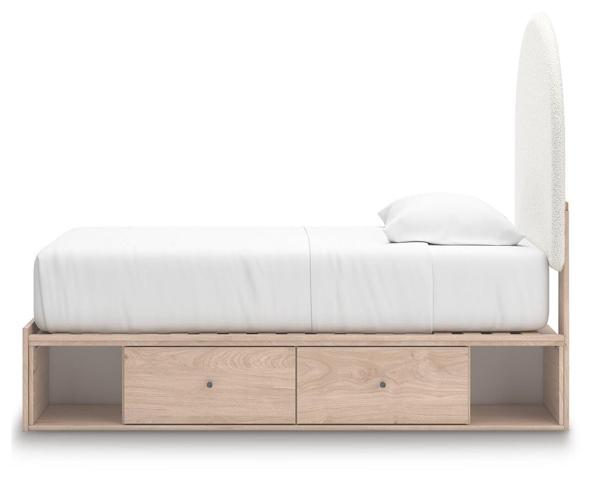 Shapella Twin Upholstered Panel Bed with Storage