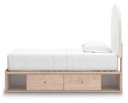 Shapella Twin Upholstered Panel Bed with Storage