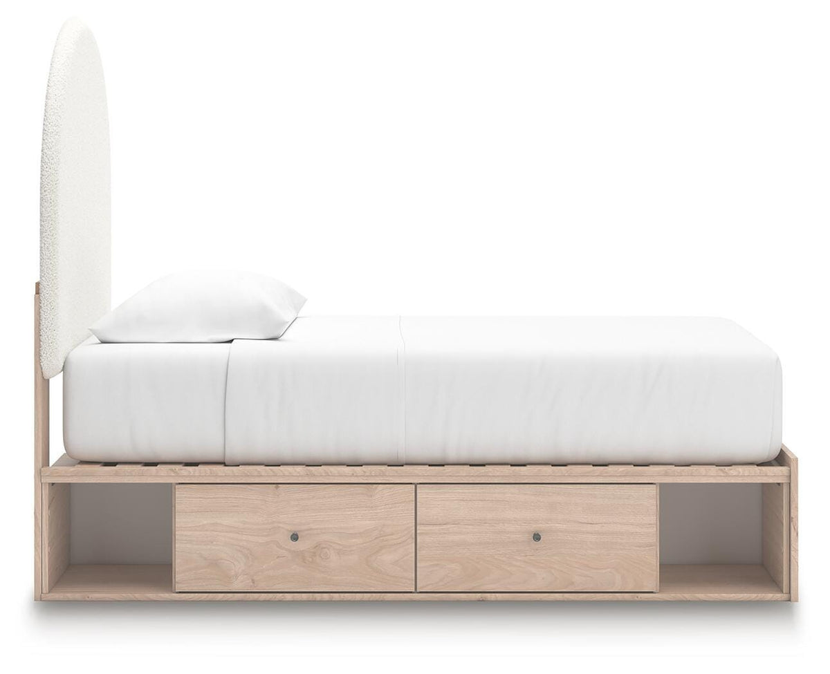 Shapella Twin Upholstered Panel Bed with Storage