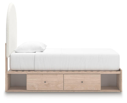 Shapella Twin Upholstered Panel Bed with Storage