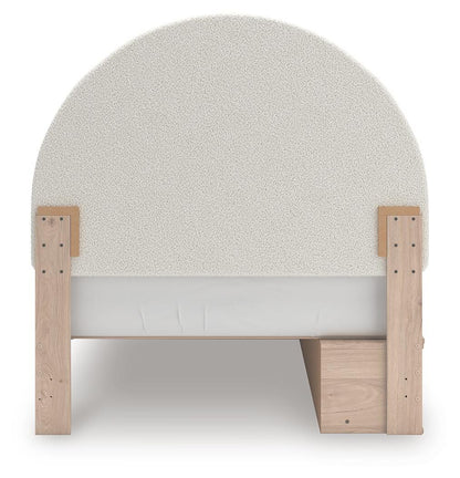 Arloster Full Upholstered Panel Bed with Storage, Dresser, Mirror and Nightstand