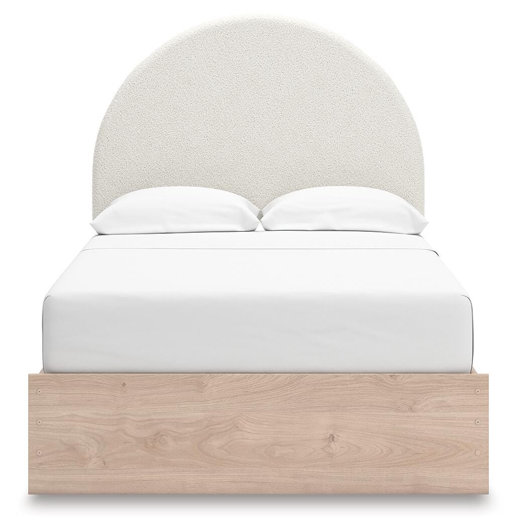 Arloster Full Upholstered Panel Bed with Storage, Dresser, Mirror and Nightstand