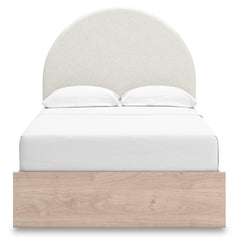Arloster Full Upholstered Panel Bed with Storage, Dresser, Mirror and Nightstand