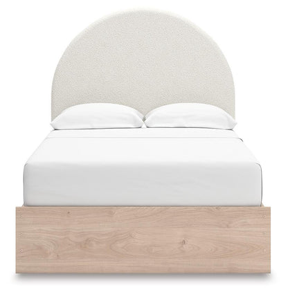 Arloster Full Upholstered Panel Bed with Storage, Dresser, Mirror and Nightstand