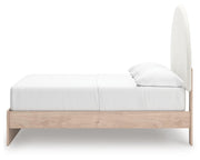 Arloster Full Upholstered Panel Bed with Storage, Dresser, Mirror and Nightstand