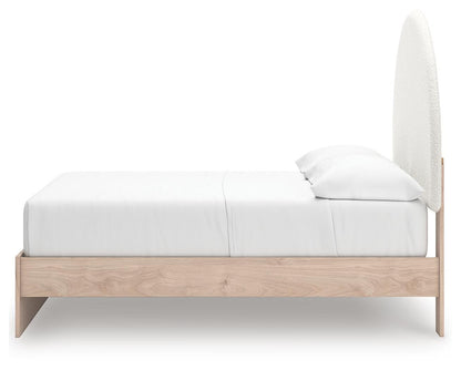 Arloster Full Upholstered Panel Bed with Storage, Dresser, Mirror and Nightstand