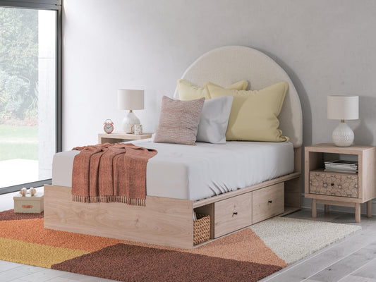 Shapella Full Upholstered Panel Bed with Storage
