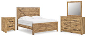 Maystonna Crossbuck Panel Bed. Dresser, Mirror and Nightstand