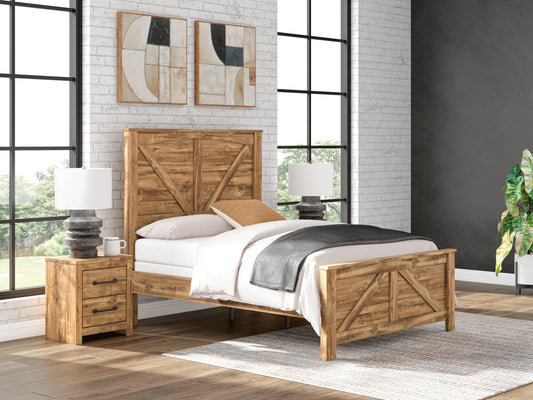 Branstony Queen Crossbuck Panel Bed