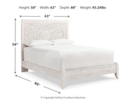 Paxberry Queen Panel Bed with Mirrored Dresser