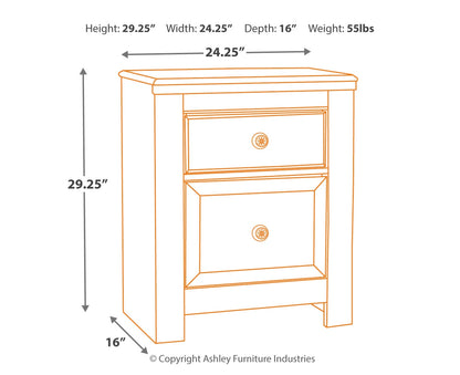 Paxberry Queen Panel Bed with Mirrored Dresser and Nightstand