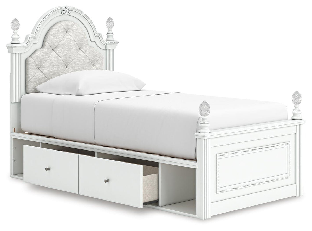 Maylilly Twin Upholstered Panel Storage Bed