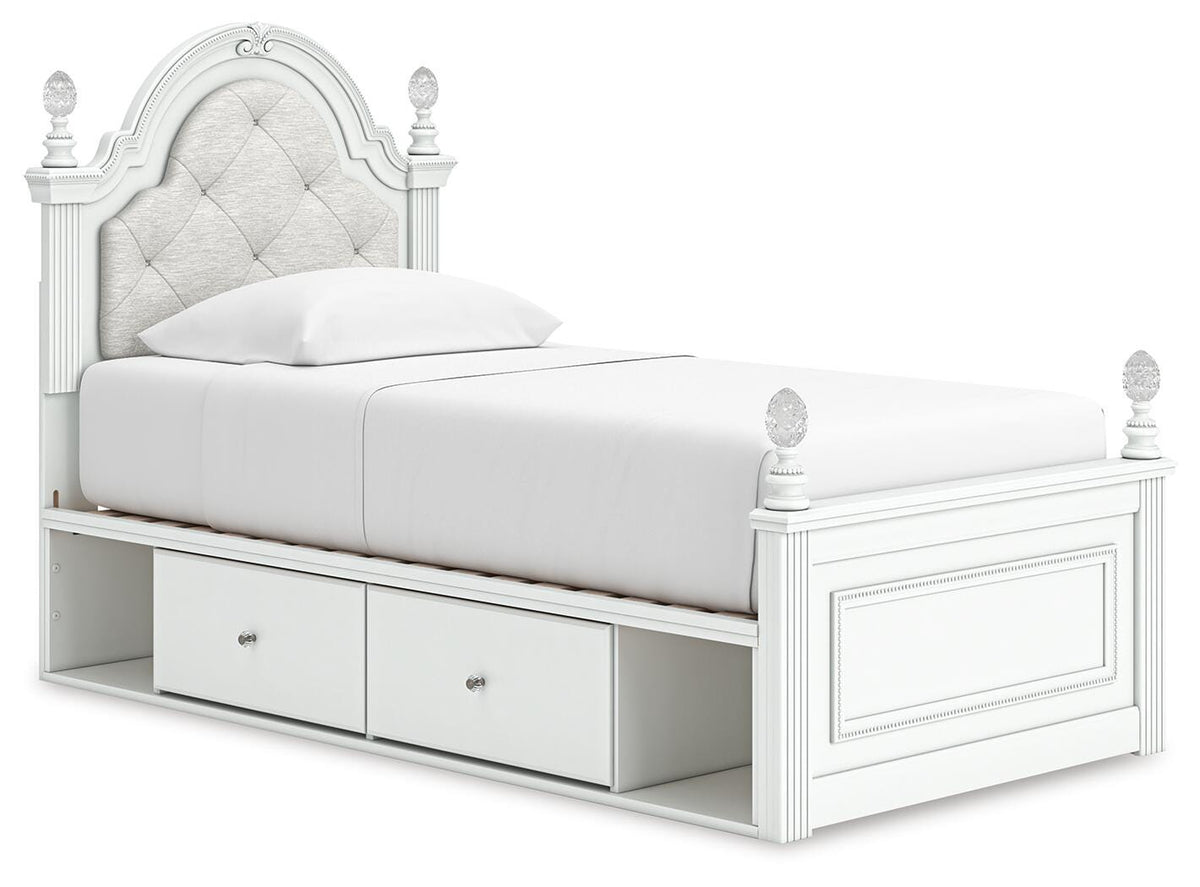 Maylilly Twin Upholstered Panel Storage Bed